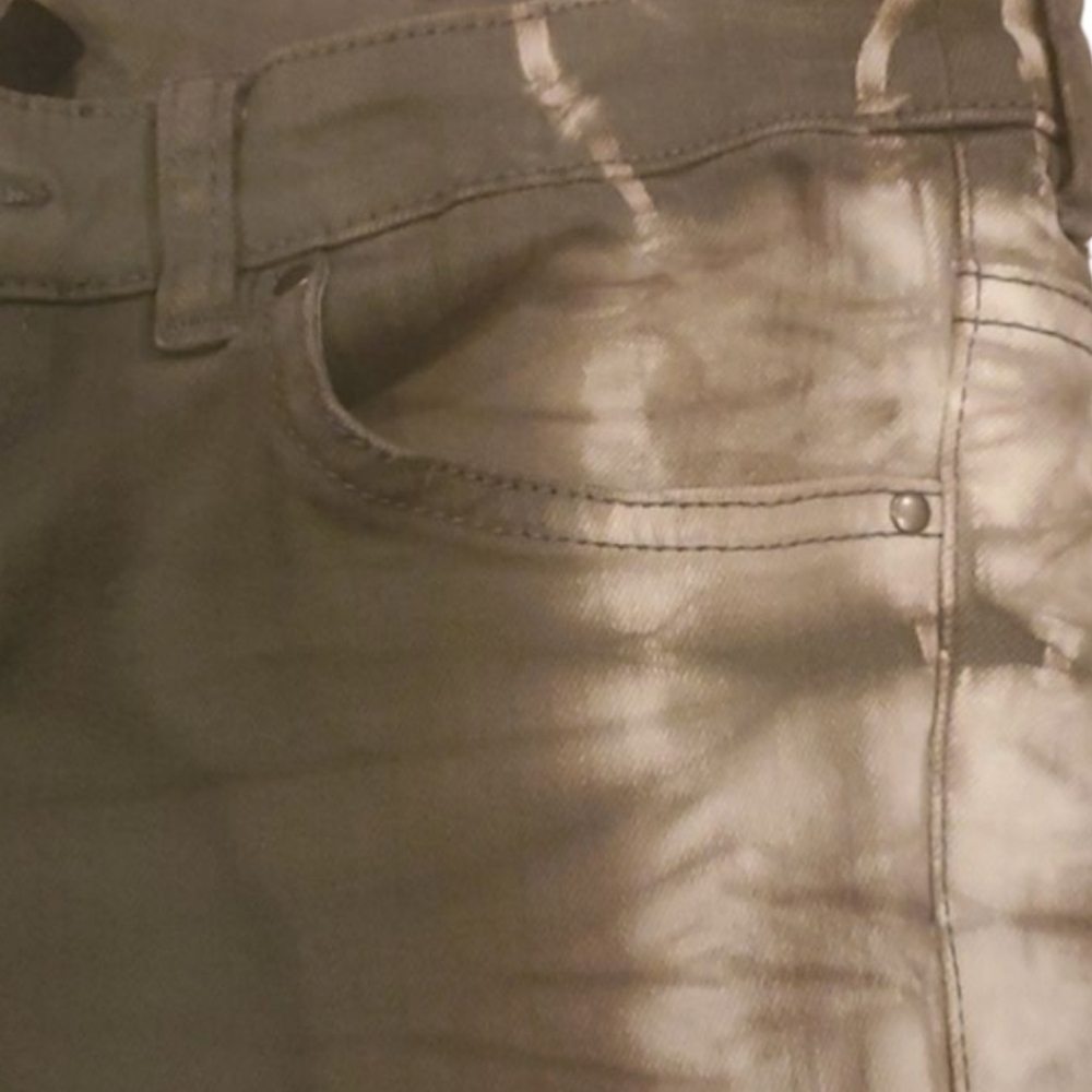 2/$25 DIVIDED by H&M Skinny Khaki Green with Tie-dye Sides. Size 8 - Picture 3 of 4